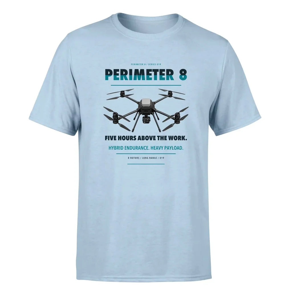 Skyfront Perimeter 8 design on light blue single side