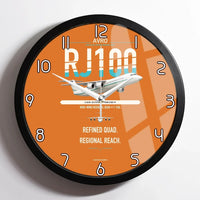 Thumbnail for Avro RJ100 design on orange framed wall clock