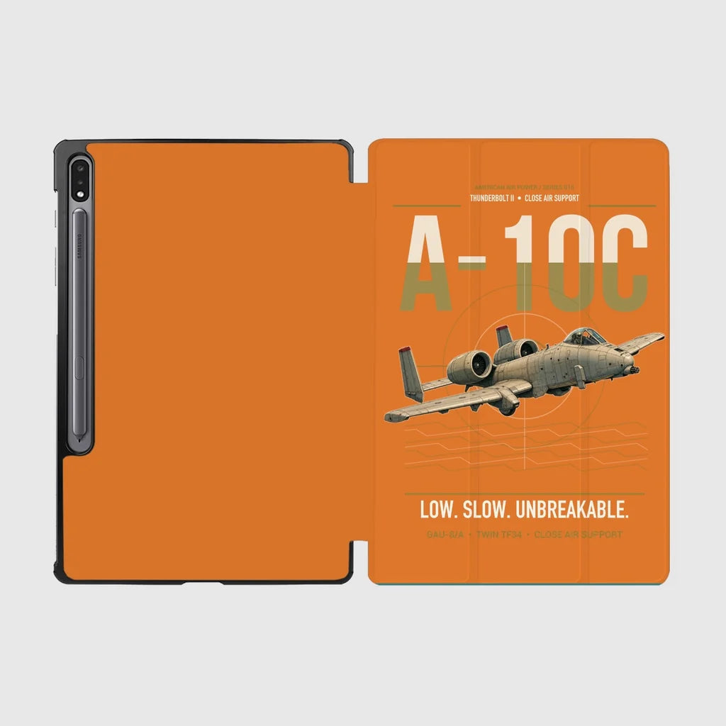 A-10C Thunderbolt II design on orange samsung tablet tablet case