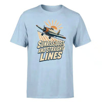 Thumbnail for SIGNAL 574 - Sunrise Dust And Straight Lines - Premium T-Shirt design on light blue premium t shirt