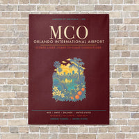 Thumbnail for Orlando International Airport MCO - Canvas Framed - Dark Red
