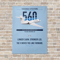 Thumbnail for Cessna Citation 560 - Citation V vertical canvas print - no frame - light blue background