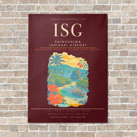 Thumbnail for Painushima Ishigaki Airport ISG - Canvas Framed - Dark Red