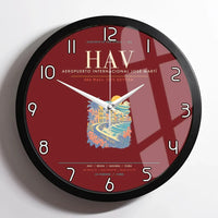 Thumbnail for Havana Jose Marti International Airport HAV Wall-Clock Framed - Dark Red