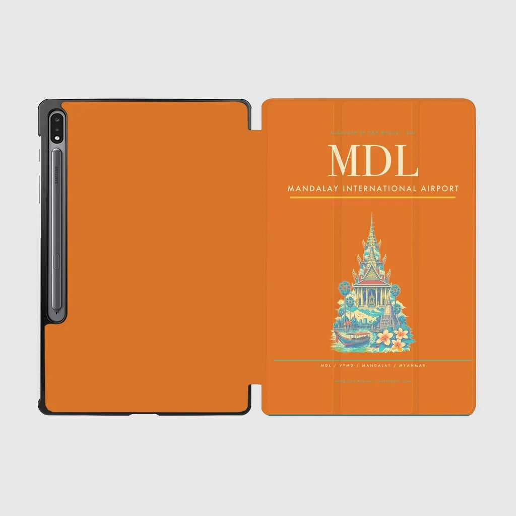 Mandalay International Airport (MDL) design on orange samsung tablet tablet case