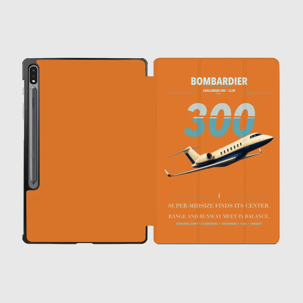 Bombardier Challenger 300 design on orange samsung tablet tablet case