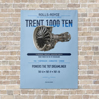 Thumbnail for TRENT 1000 TEN vertical canvas print - no frame - light blue background