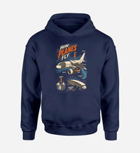 Thumbnail for SIGNAL 616 - How Planes Fly V2 design on navy blue hoodie single side