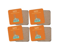 Thumbnail for Shreveport Regional Airport (SHV) design on orange 4 pieces set coaster