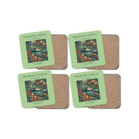 Thumbnail for The River Gateway - Designed Coasters design on light green 4-pieces-set