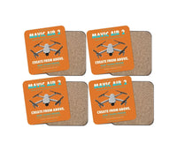 Thumbnail for DJI Mavic Air 2 design on orange 4 pieces set coaster