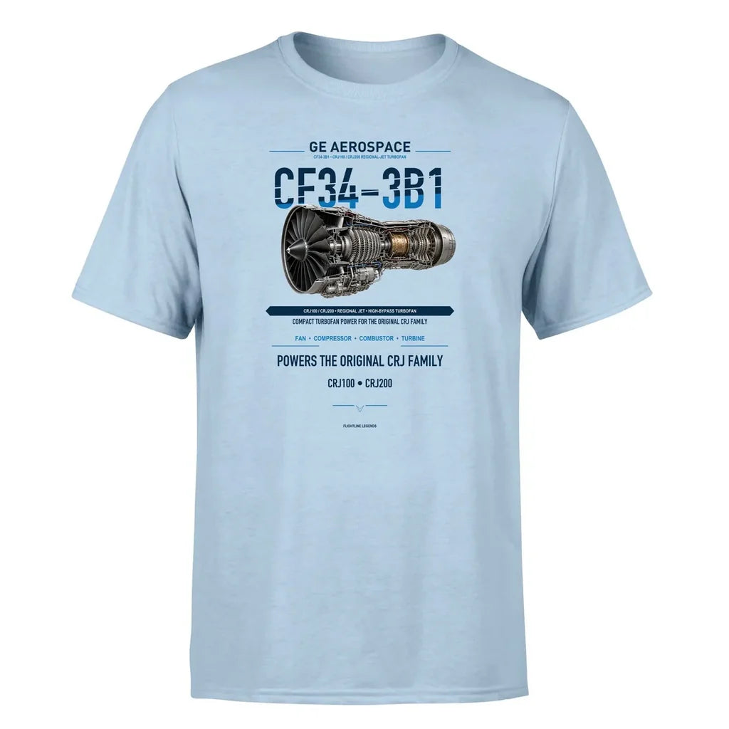 CF34-3B1 design on light blue single side