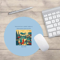 Thumbnail for VINTAGE G4371 - The Rooftop Garden Arrival - Designed Mouse Pads design on lightblue round