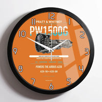 Thumbnail for PW1500G design on orange framed wall clock