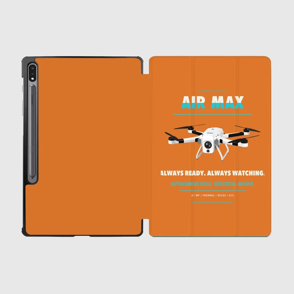 Percepto Air Max design on orange samsung tablet tablet case