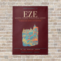 Thumbnail for Buenos Aires Ministro Pistarini International Airport EZE - Canvas Framed - Dark Red