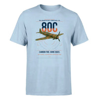 Thumbnail for IAR 80C design on light blue t-shirt, single-side print