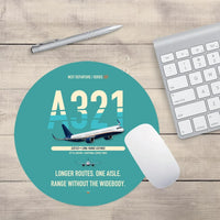 Thumbnail for Airbus A321LR design on turquoise round mouse pad