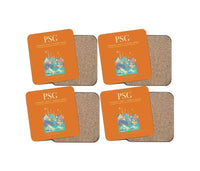 Thumbnail for Petersburg James A. Johnson Airport (PSG) design on orange 4 pieces set coaster