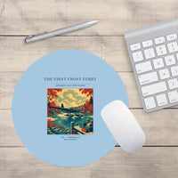 Thumbnail for VINTAGE G4433 - The First Frost Ferry - Designed Mouse Pads design on lightblue round