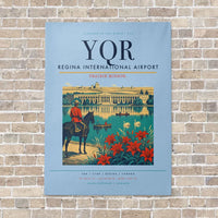 Thumbnail for Regina International Airport YQR vertical canvas print - no frame - light blue background