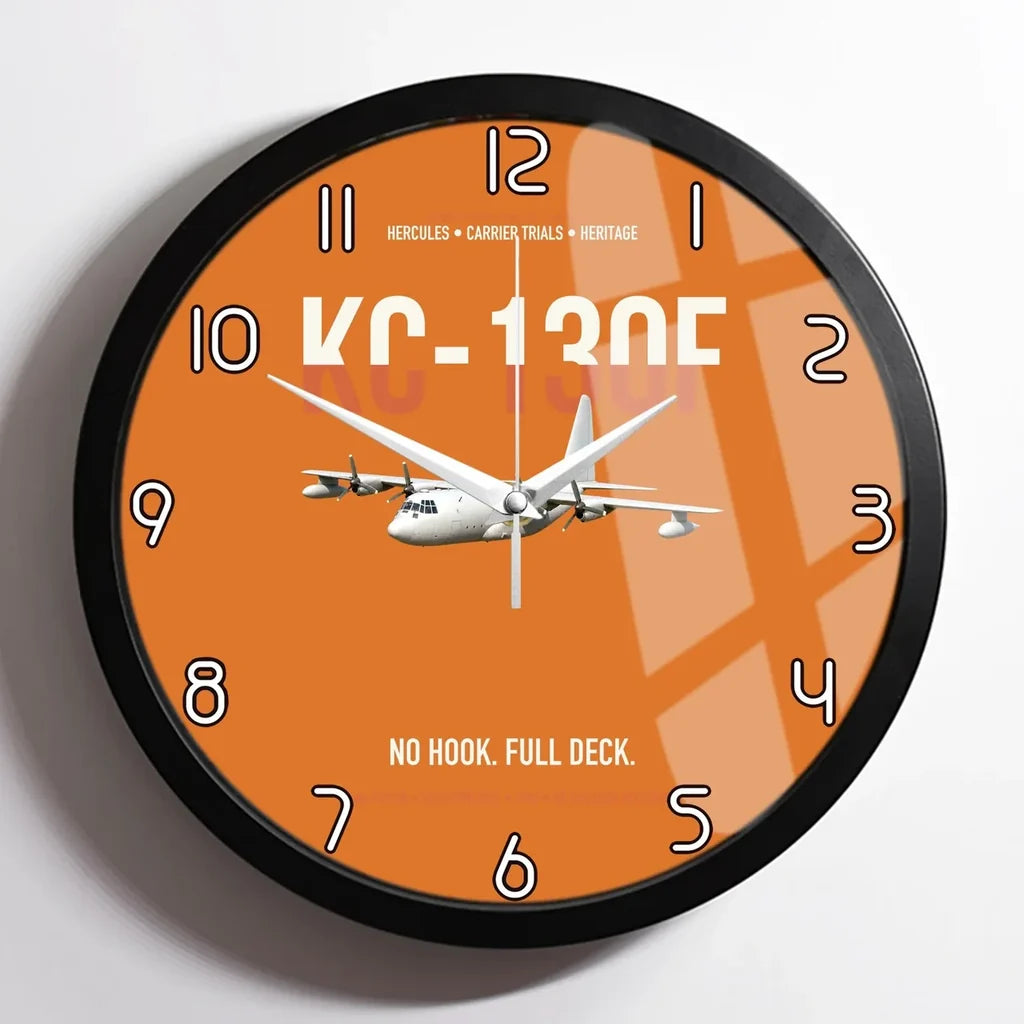 KC-130F BuNo 149798 design on orange framed wall clock