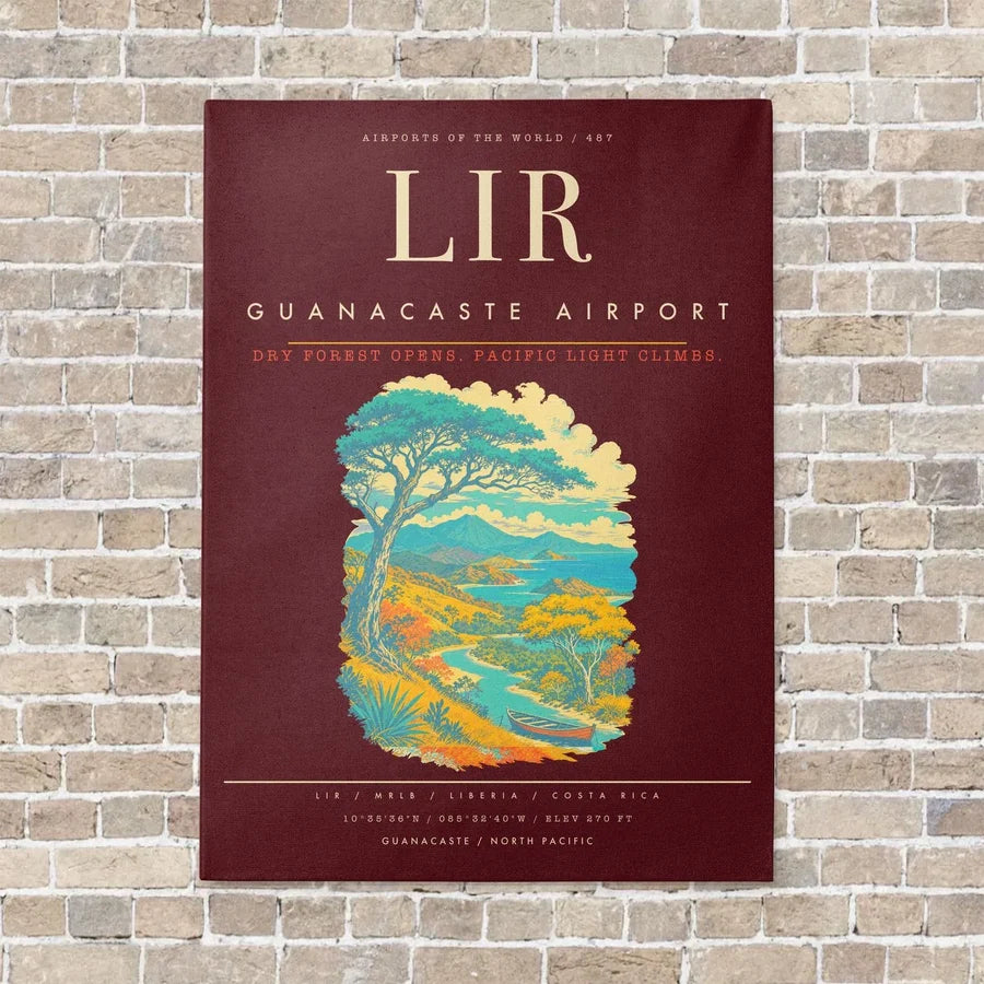 Guanacaste Airport LIR - Canvas Framed - Dark Red