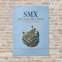 Thumbnail for Santa Maria Public Airport SMX vertical canvas print - no frame - light blue background