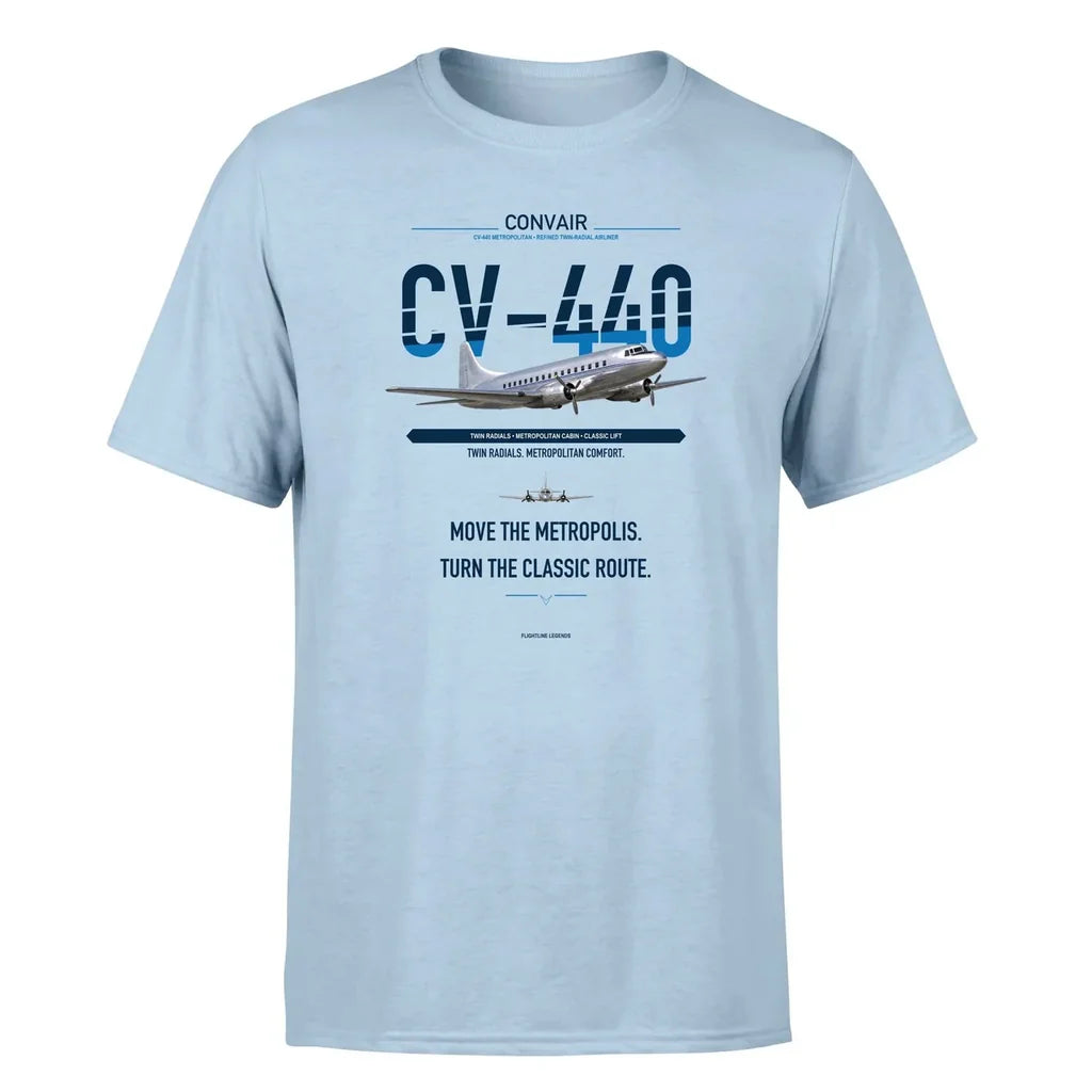 Convair CV-440 Metropolitan design on light blue single side