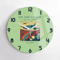 Thumbnail for VINTAGE G4031 - The Aerial Survey - Designed Wall Clocks design on lightgreen no-frame