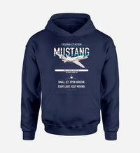 Thumbnail for Cessna Citation Mustang design on navy blue double-side hoodie, single-side print