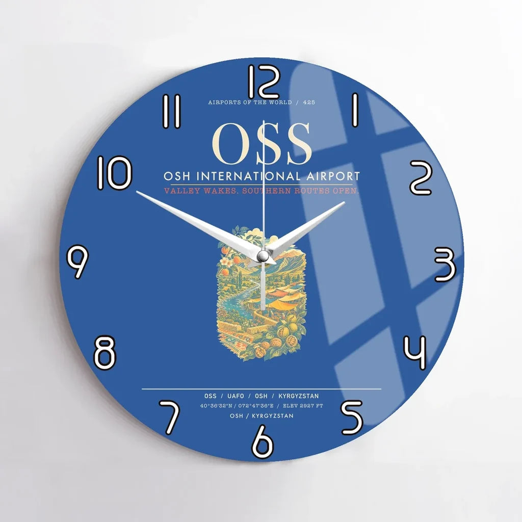 Osh International Airport OSS Wall-Clock No-Frame - Blue