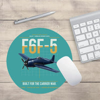 Thumbnail for F6F-5 Hellcat design on turquoise round mouse pad