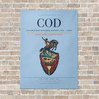 Thumbnail for Yellowstone Regional Airport COD — Cody vertical canvas print - no frame - light blue background