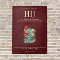Thumbnail for Hiroshima Airport HIJ - Canvas Framed - Dark Red