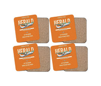 Thumbnail for Handley Page HPR.7 Dart Herald design on orange 4 pieces set coaster