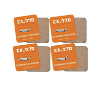 Thumbnail for EA-37B Compass Call design on orange 4 pieces set coaster