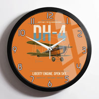 Thumbnail for Airco DH-4 Liberty Plane design on orange framed wall clock