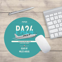 Thumbnail for Piper PA-24-250 Comanche 250 design on turquoise round mouse pad