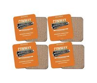 Thumbnail for CONWAY design on orange 4 pieces set coaster