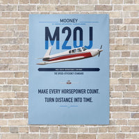 Thumbnail for Mooney M20J 201 vertical canvas print - no frame - light blue background