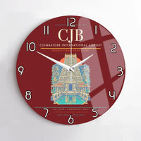 Thumbnail for Coimbatore International Airport CJB Wall-Clock No-Frame - Dark Red