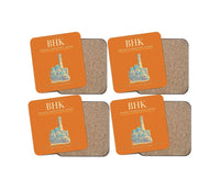 Thumbnail for Bukhara International Airport BHK Coaster 4-Pieces-Set - Orange