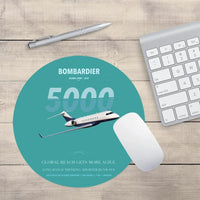 Thumbnail for Bombardier Global 5000 design on turquoise round mouse pad