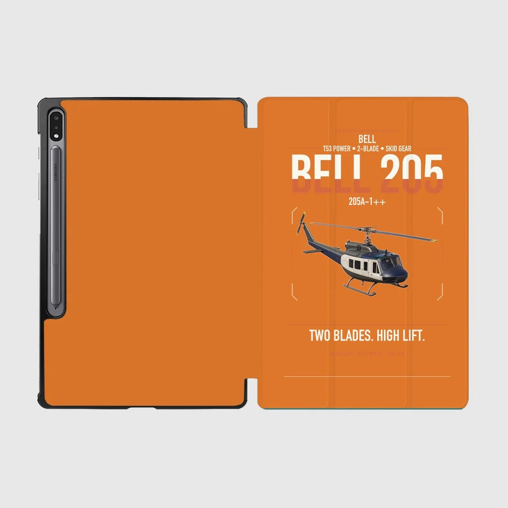 Bell 205A-1++ design on orange samsung tablet tablet case