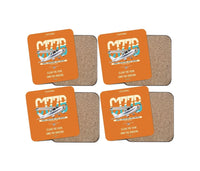 Thumbnail for Cessna 177B Cardinal design on orange 4 pieces set coaster