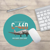 Thumbnail for C-46D Commando design on turquoise round mouse pad