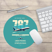 Thumbnail for Boeing 787-10 Dreamliner design on turquoise round mouse pad