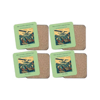 Thumbnail for The Oyster Farm Rounds - Designed Coasters design on light green 4-pieces-set