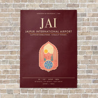 Thumbnail for Jaipur International Airport JAI - Canvas Framed - Dark Red